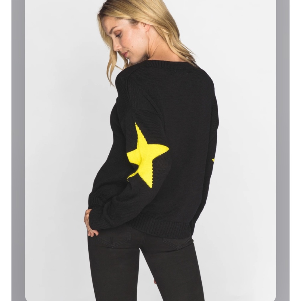 CHRLDR SLEEVE STARS - DROPPED SHOULDER SWEATER